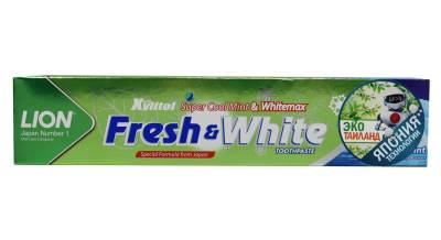 LION Thailand Fresh & White Паста зубная для защиты от кариеса прохладная мята 160 г
